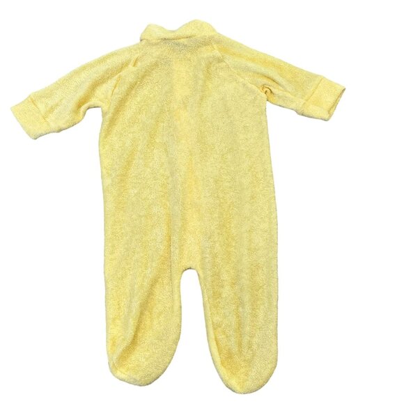 Dreamland Baby Vintage Yellow Footed Pajamas Small Soft and Cozy Infant Sleeper - Picture 2 of 5